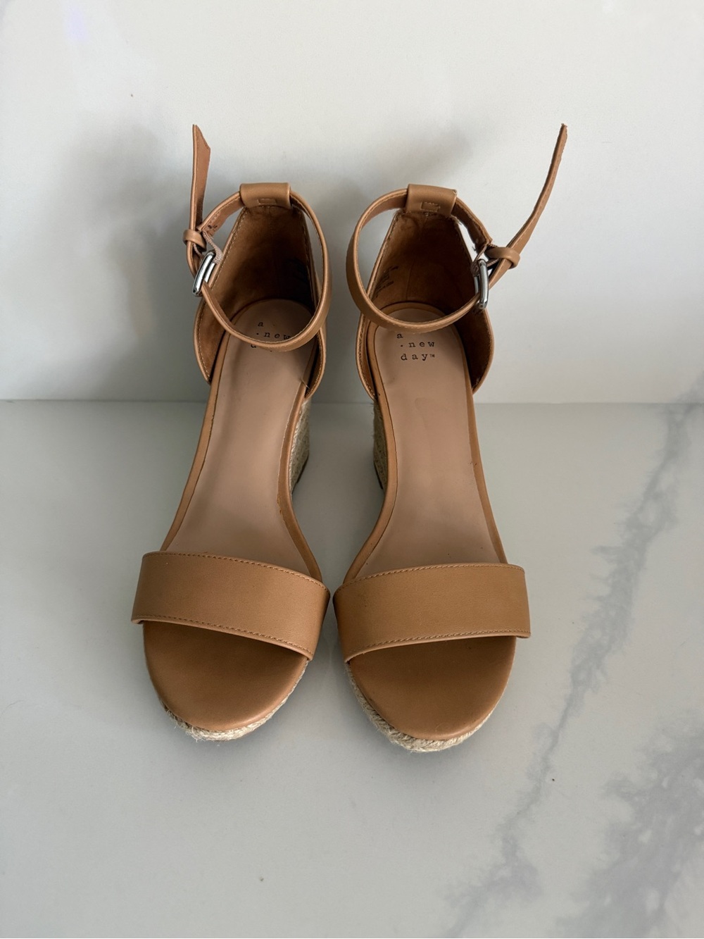 a new day Tan Espadrille Wedge Sandals with Ankle Strap
